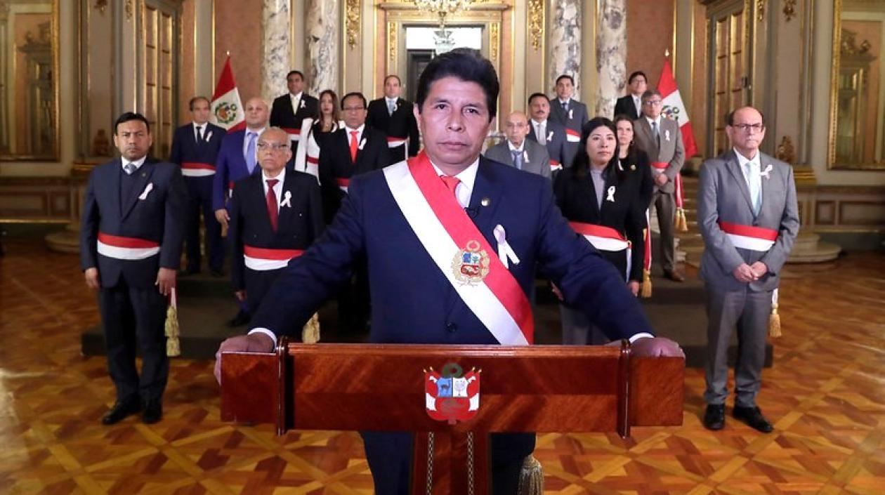 Pedro Castillo ejerciendo como Presidente de Perú.