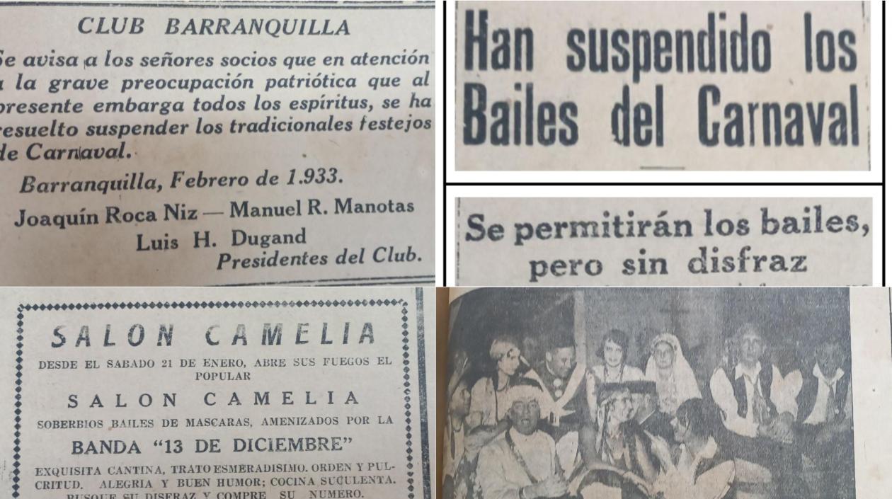 Barranquilla en 1933 suspendió los bailes de Carnaval.