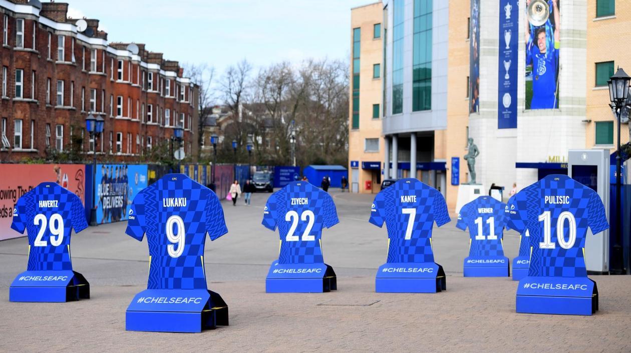 Exhibición con las camisetas de los jugadores del Chelsea. 