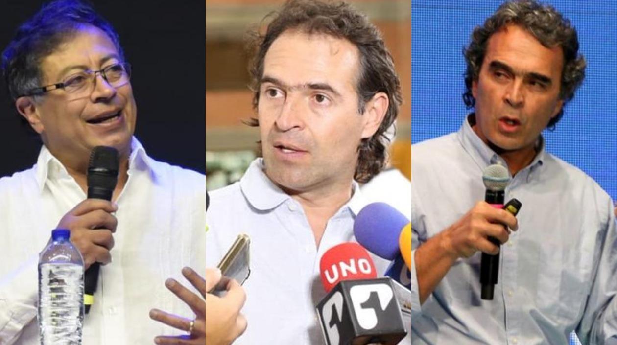 Gustavo Petro, Fico Gutiérrez y Sergio Fajardo.