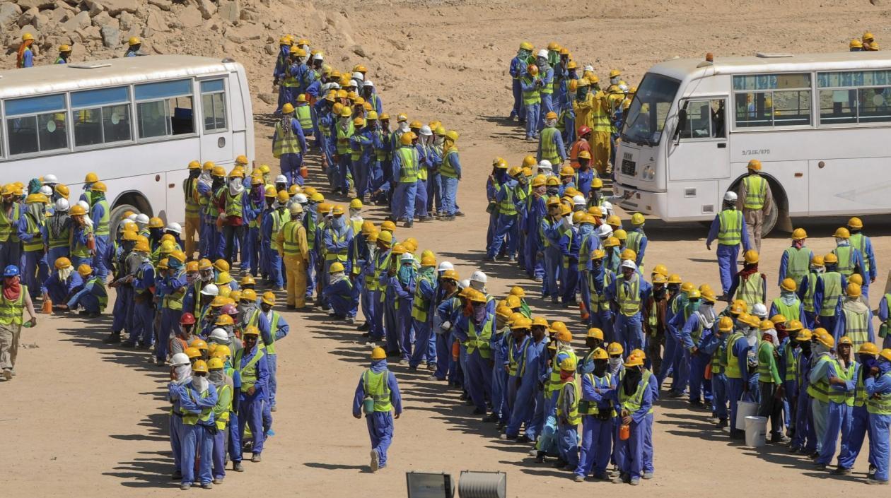 Trabajadores en Catar. 