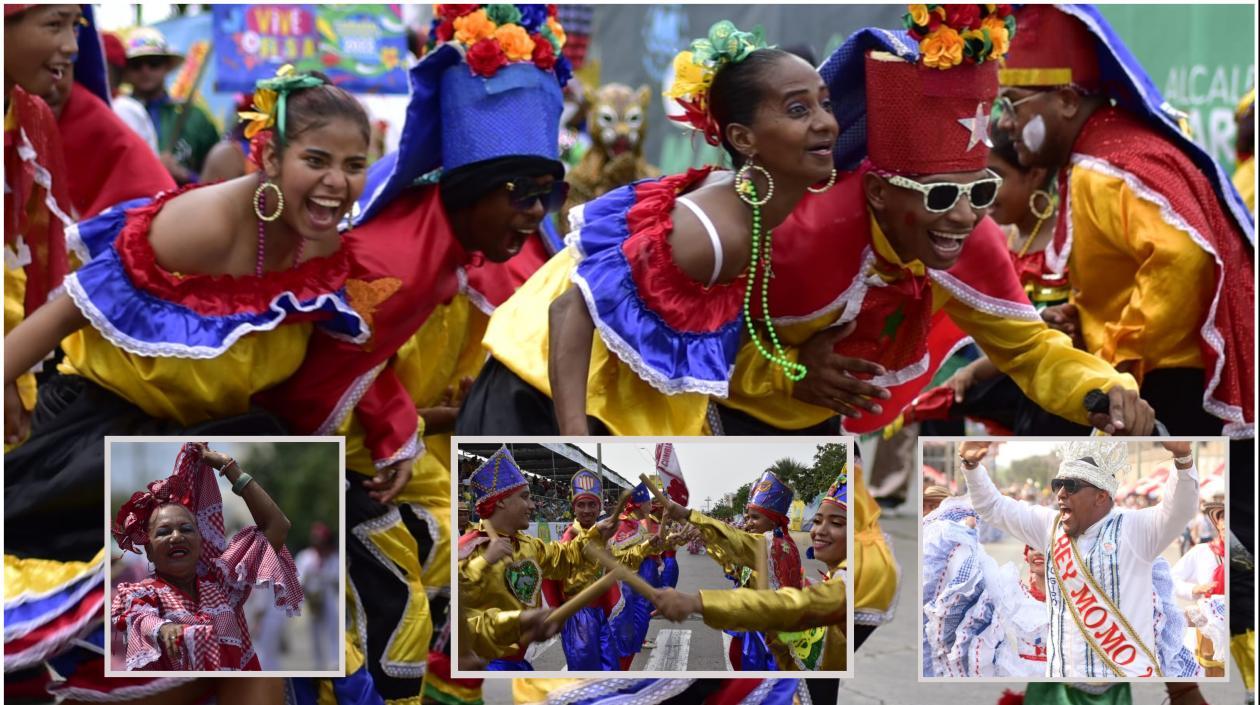 Escenas de lo que se vivió en la Gran Parada de Tradición en la Vía 40. En una de las fotos, el Congo Estellas del Carnaval.