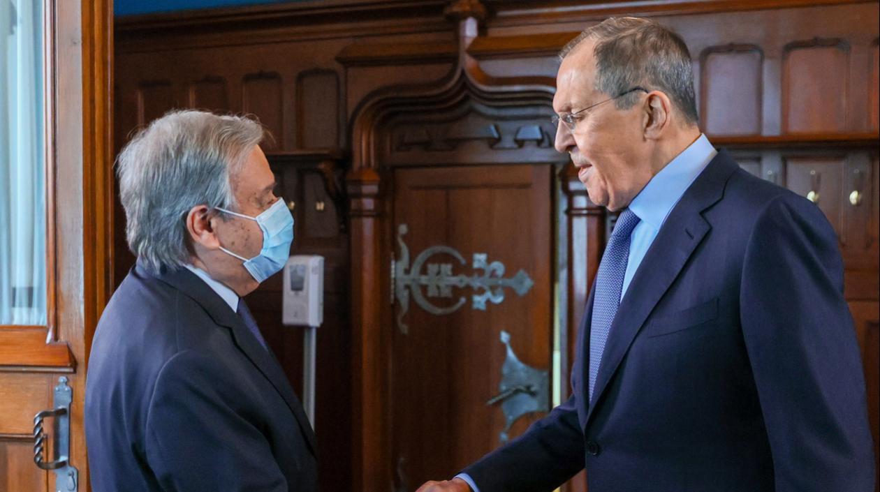 António Guterres y Serguéi Lavrov.