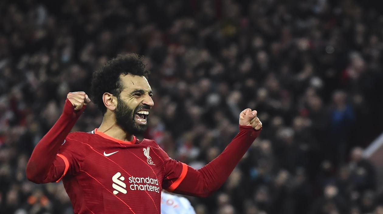 Mohamed Salah celebra un gol. 
