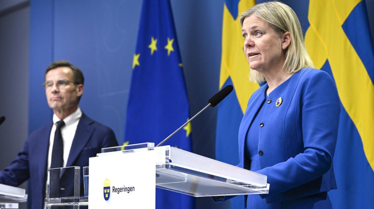 La Primera Ministra Magdalena Andersson y el líder de la oposición Ulf Kristersson.