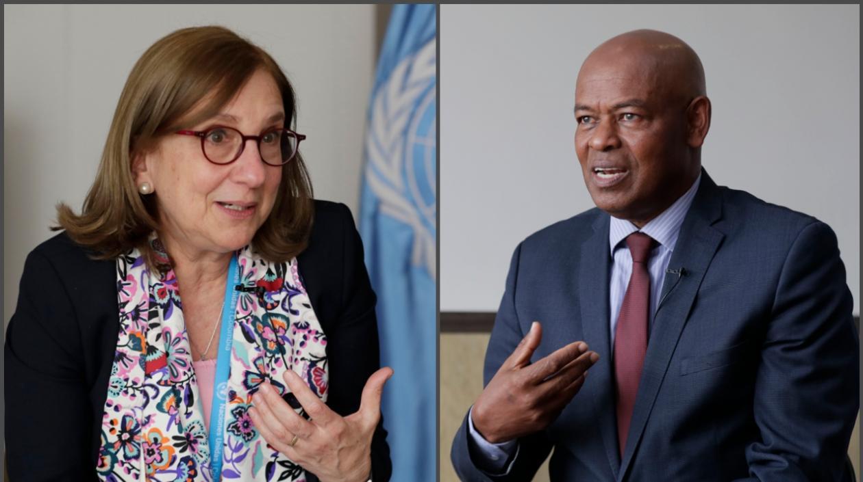 Verónica Simán y Harold Robinson, funcionarios del Fondo de Población de Naciones Unidas (UNFPA).