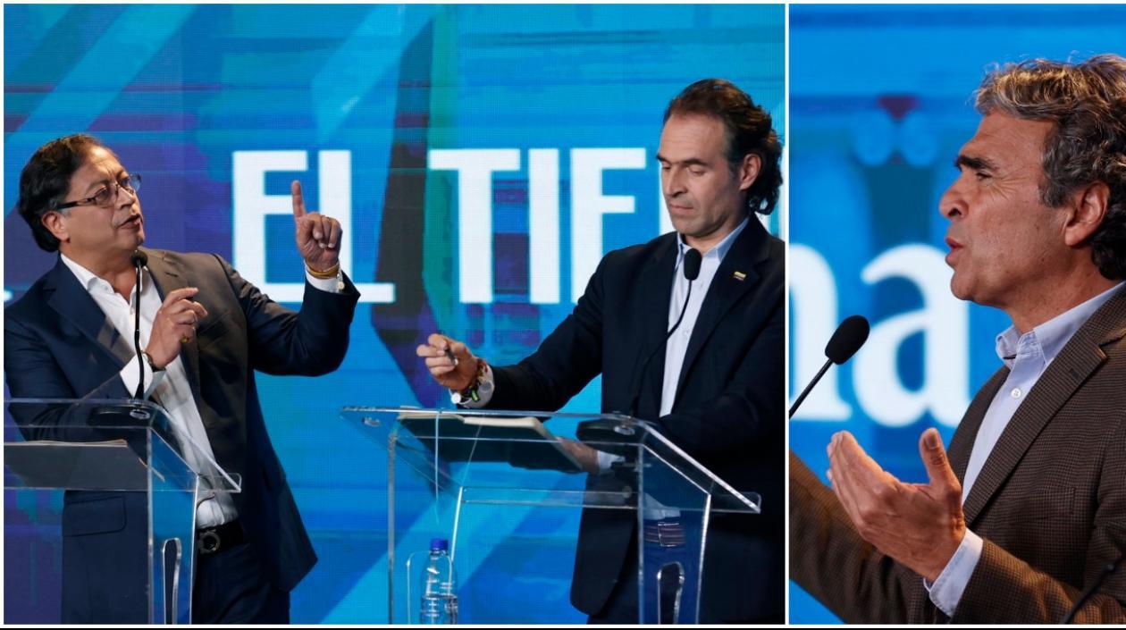 Gustavo Petro, Fico Gutiérrez y Sergio Fajardo, durante el debate.