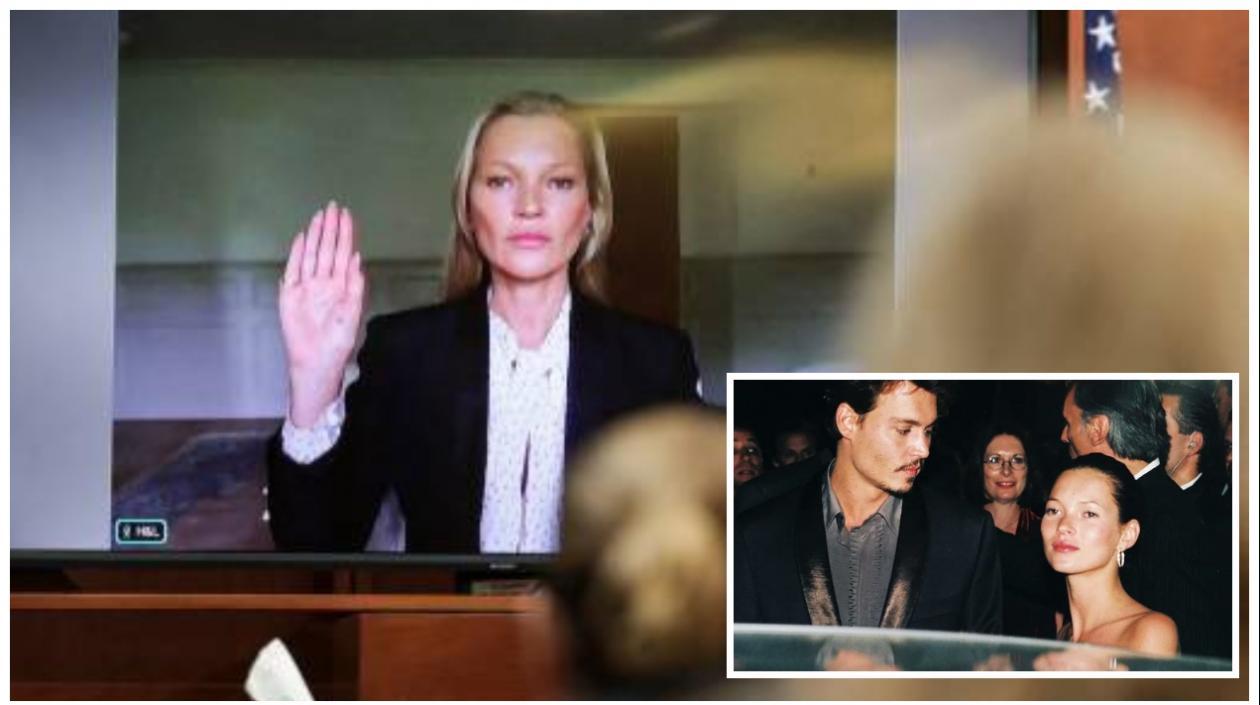 Kate Moss durante su declaración en el juicio entre Ambar Heard y Johnny Depp.