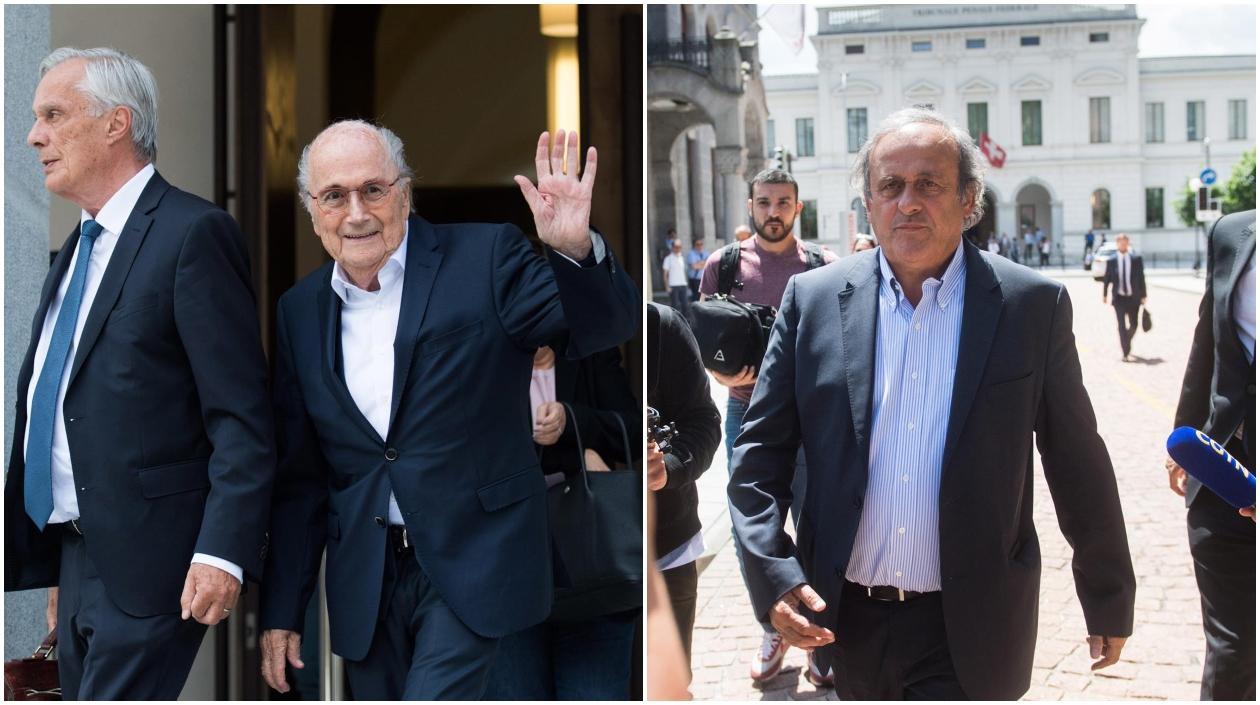 El expresidente de la FIFA Joseph Blatter y el expresidente de la UEFA Michel Platini 