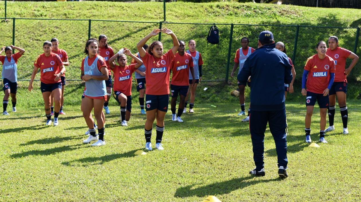 Jugadoras de Colombia en un entrenamiento. 