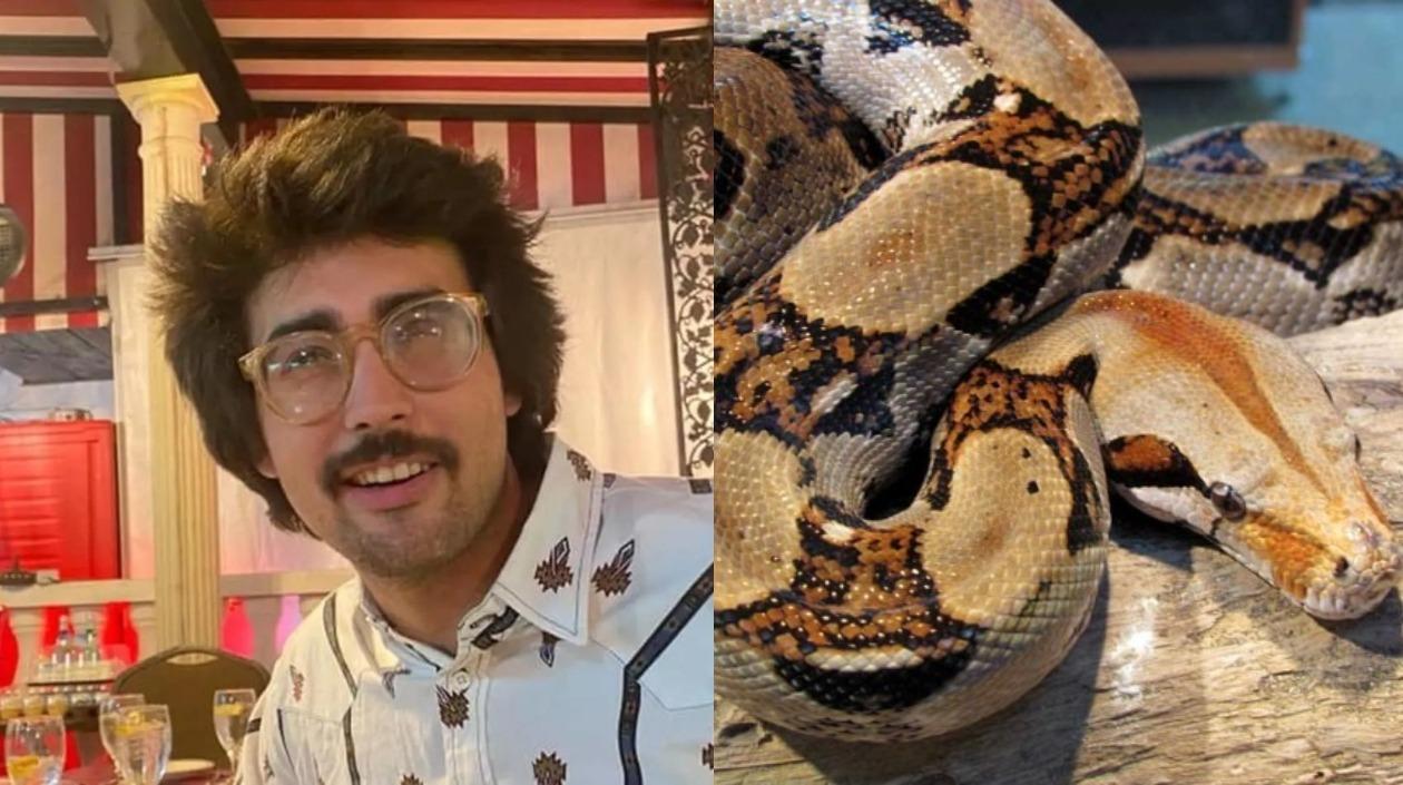 Elliot Senseman y una serpiente de referencia. 