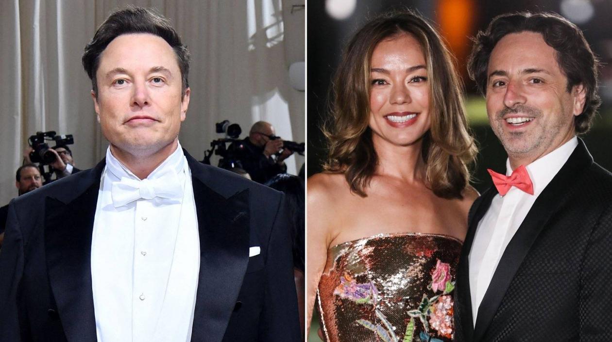 Elon Musk, Nicole Shanahan y Sergey Brin.