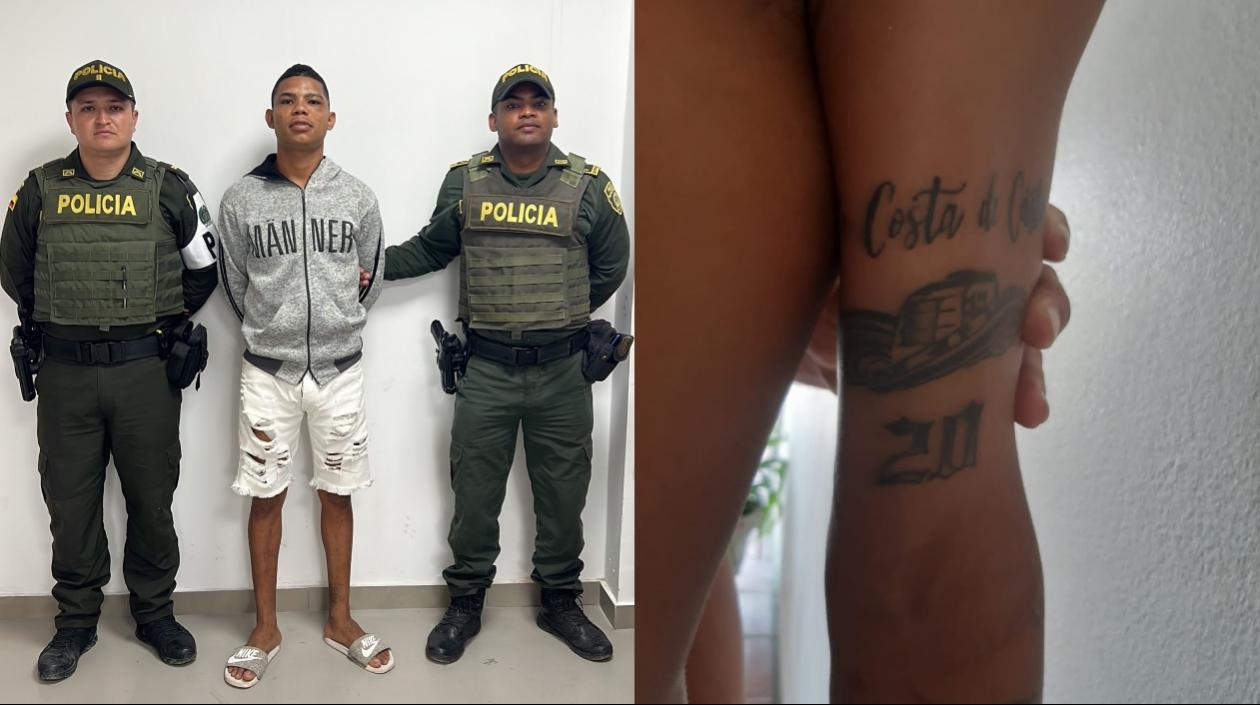 Kenner Andrés Palma y el tatuaje alusivo a 'Los Costeños'. 