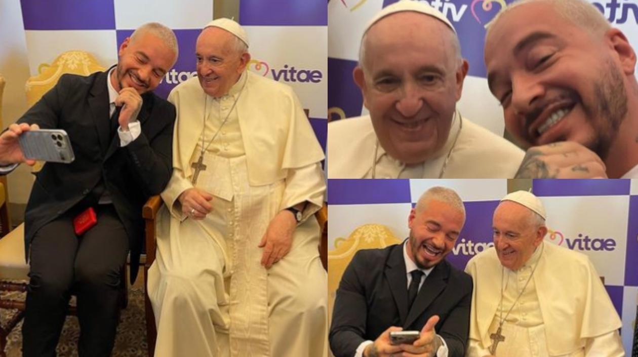 J Balvin y el Papa Francisco.