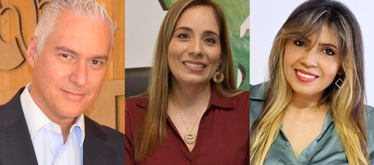 Alberto Vives, gerente de Andi Atlántico; Yilda Castro, directora de Fenalco Atlántico, y Dina Luz Pardo, directora de Asocentro.