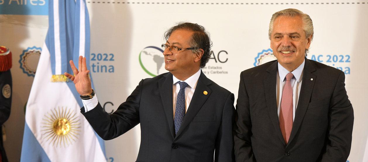 El Presidente de Argentina, Alberto Fernández, y su homólogo de Colombia, Gustavo Petro.