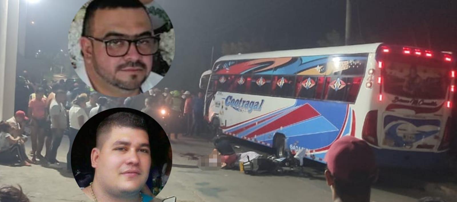 Un bus de Cootragal y una moto se vieron involucrados en un fuerte accidente de tránsito.