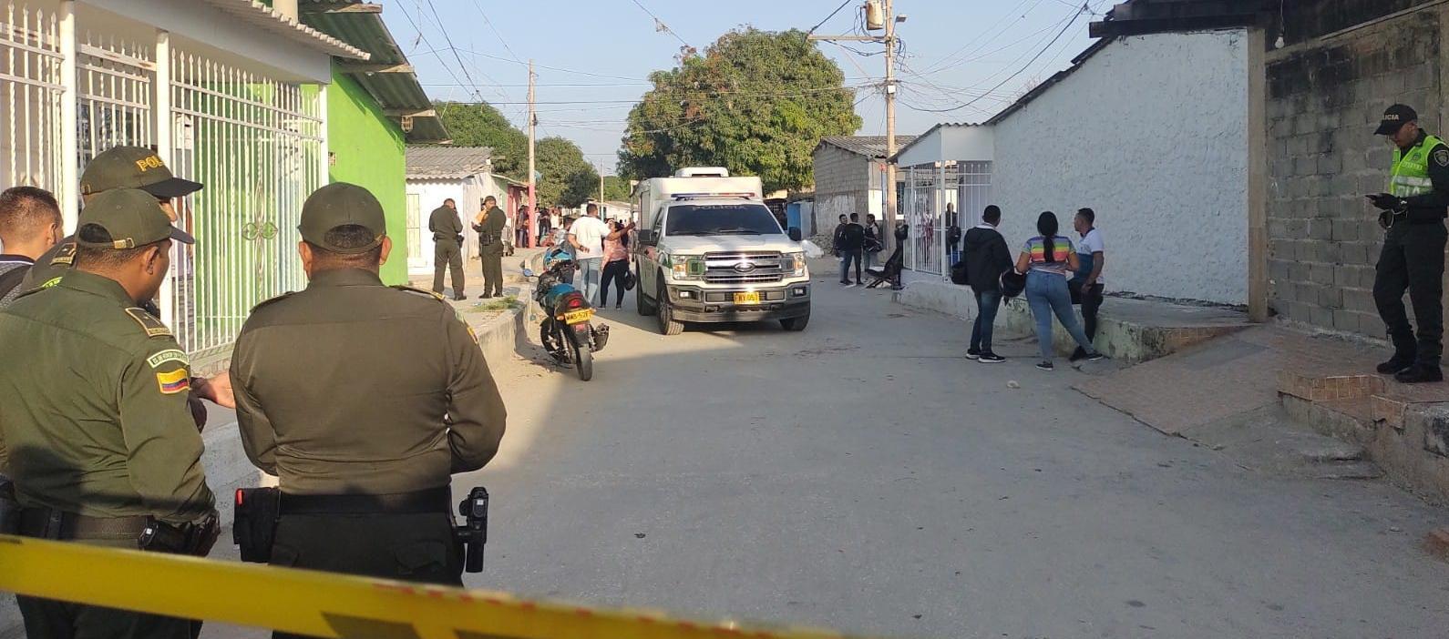 Aspecto del lugar de la masacre en el barrio Primero de Mayo de Soledad, ocurrida en febrero de este año. 