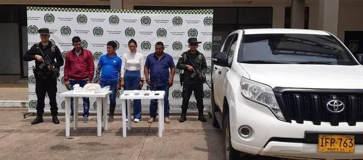 Los cuatro capturados con droga en el vehículo de la UNP.