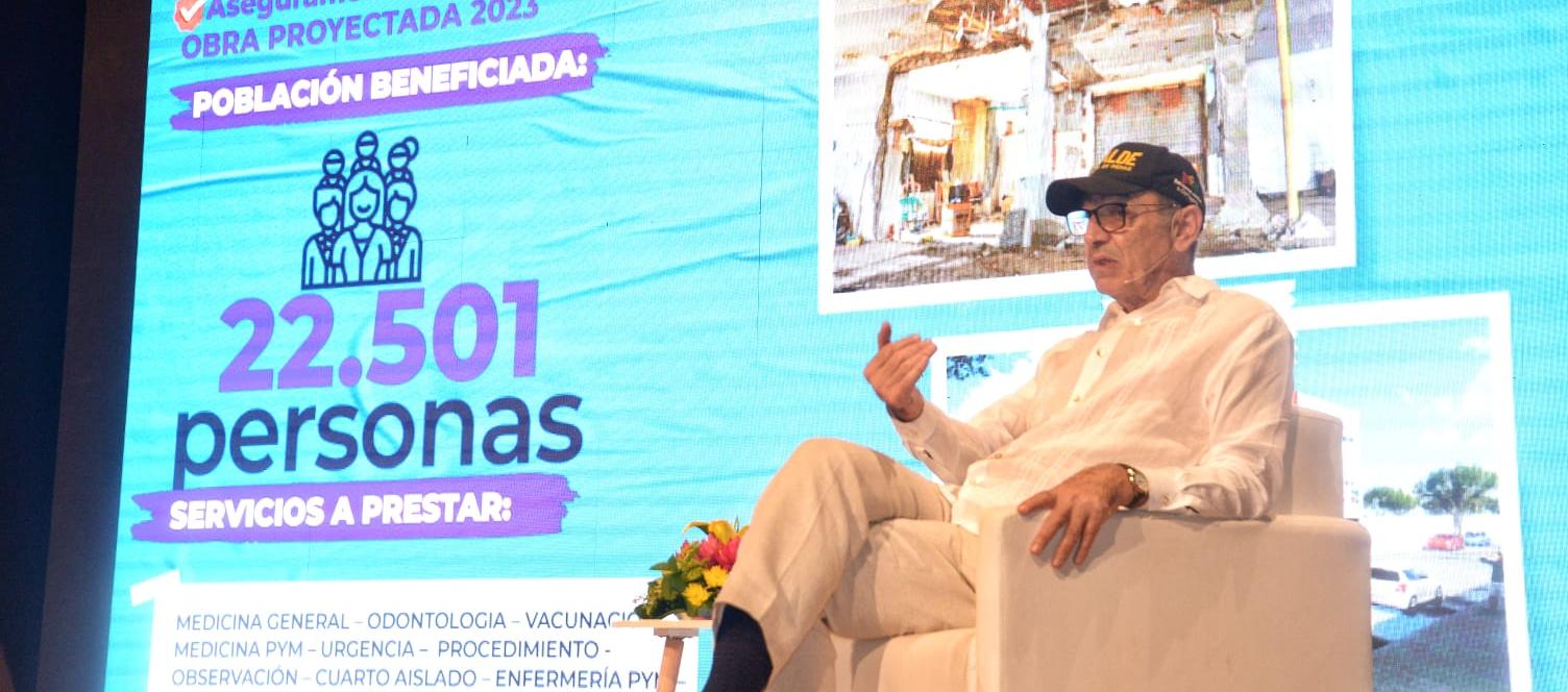 El alcalde de Cartagena, William Dau, en la rendición de cuentas del Teatro Adolfo Mejía