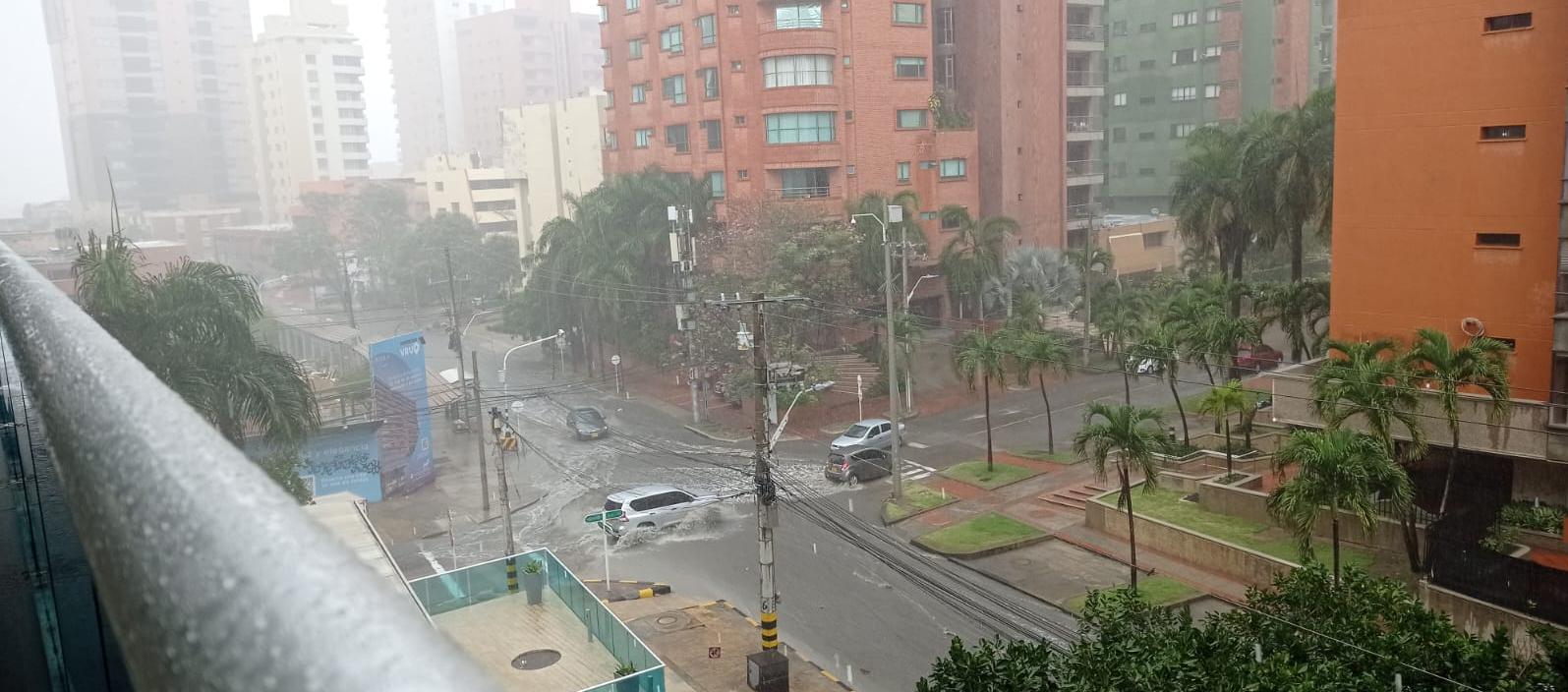 La primera lluvia de este sábado en el norte de Barranquilla