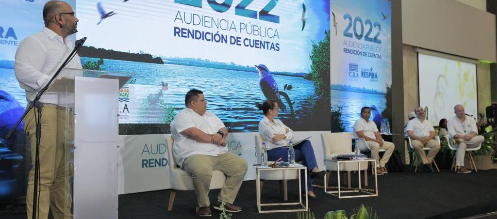 El director de la CRA, Jesús León Insignares, en la audiencia pública de rendición de cuentas