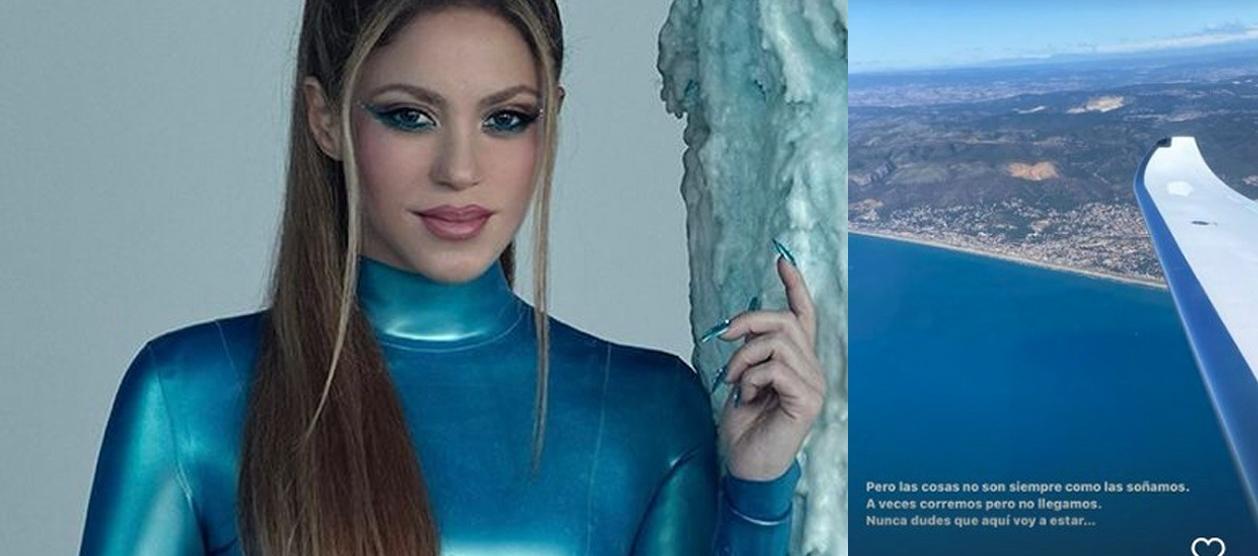 Shakira publicó en su red social una imagen desde la ventanilla del avión