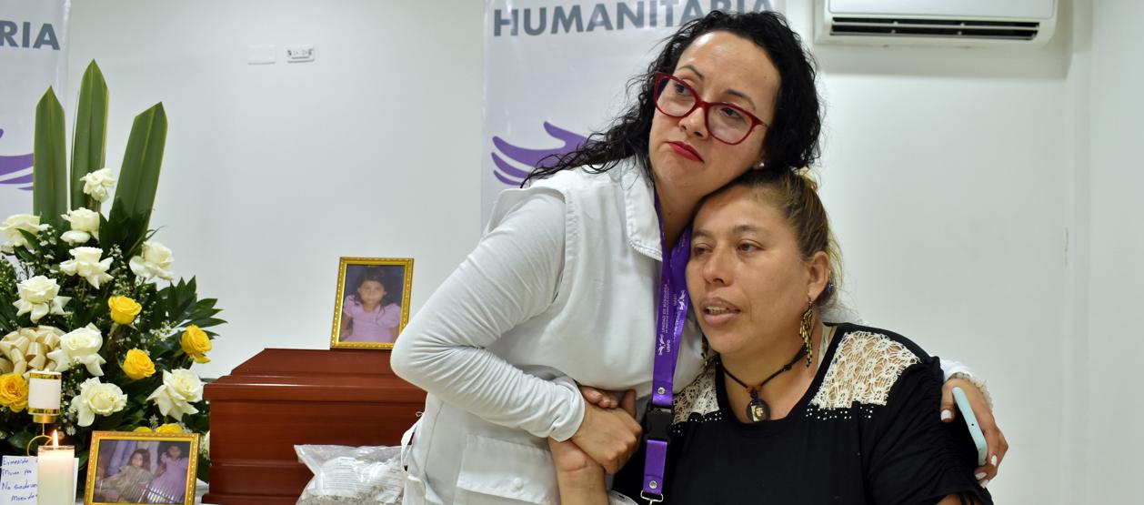 Yolanda Pardo recibió los restos de su hermana Ruby, excombatiente de las FARC.