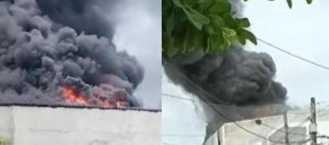 Incendio de un edicificio en Malambo