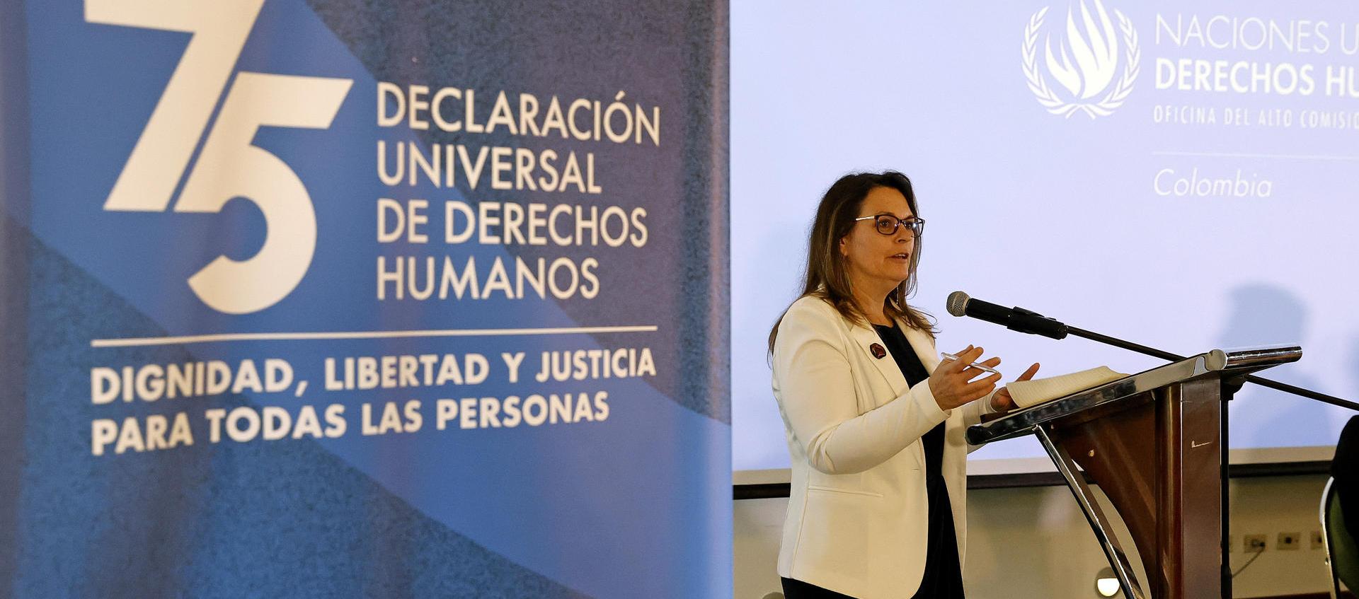 Juliette De Rivero, representante del Alto Comisionado de la ONU para los Derechos Humanos en Colombia.