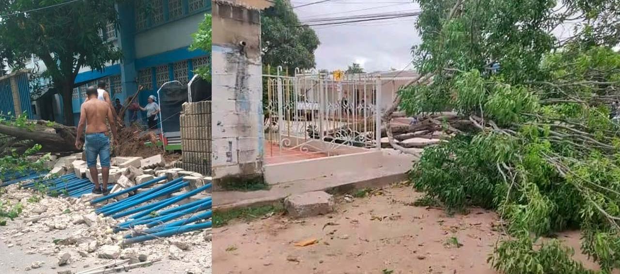 Los daños en la IED de Las Nieves y Municipio de Sabanagrande