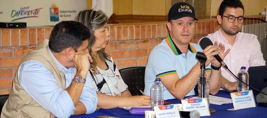 El gobernador de Sucre, Héctor Olimpo Espinosa, en el Comité de Seguimiento Electoral
