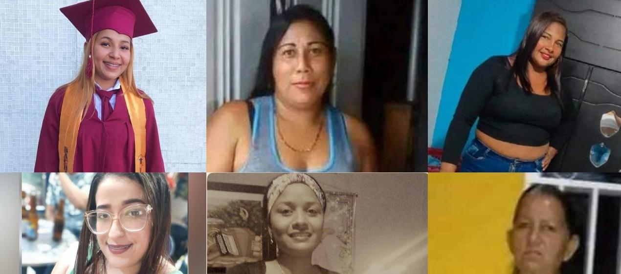 Varias de las mujeres asesinadas este año en el Atlántico.