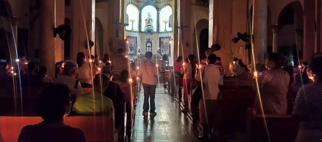 Una de las celebraciones en la Iglesia del Carmen en Barranquilla