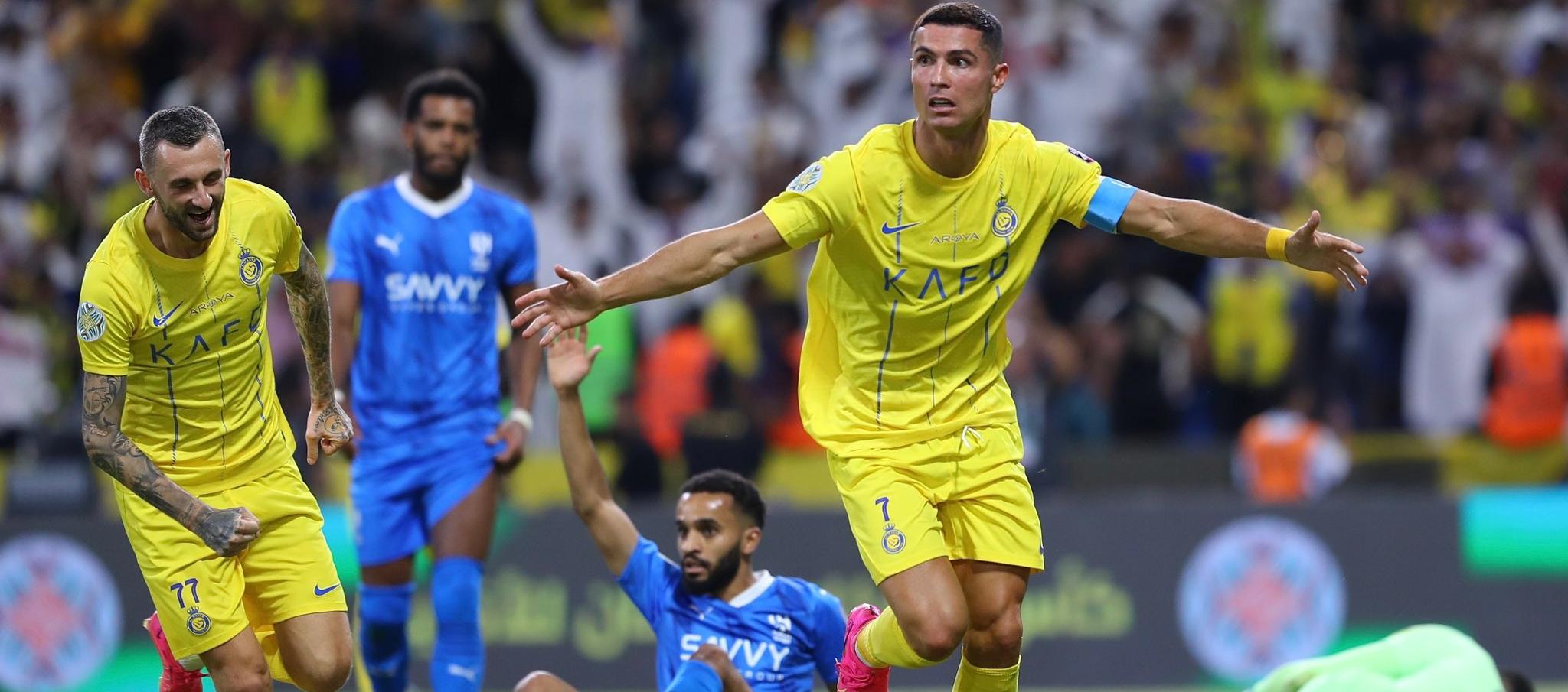 Cristiano Ronaldo celebra uno de sus goles ante el Al Hilal. 