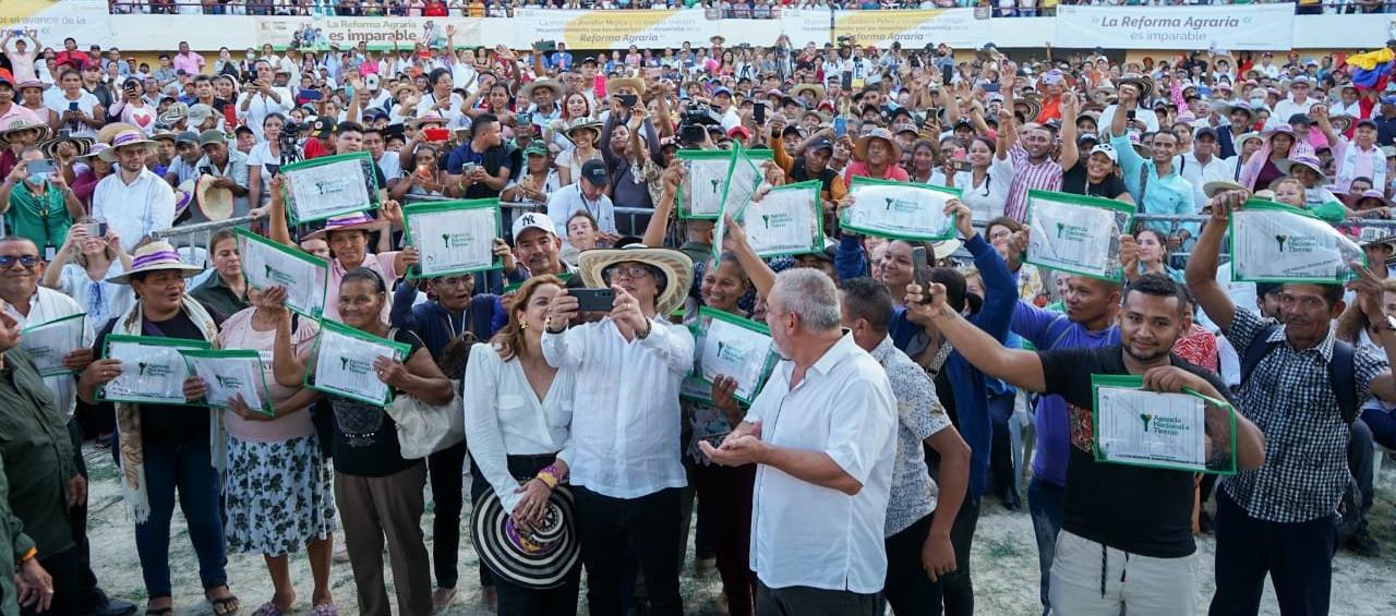 El Presidente Gustavo Petro en la reactivación del Sistema Nacional de Reforma Agraria y Desarrollo Rural en Sincelejo. Desde allí rechazó lo asegurado por su hijo Nicolás.