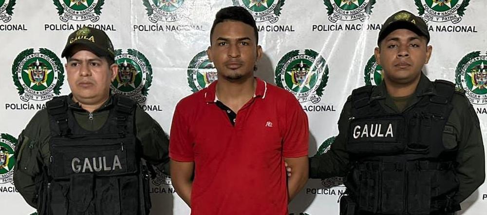 Charles Javier Jaraba Arrieta, capturado por extorsión en el norte de Barranquilla.