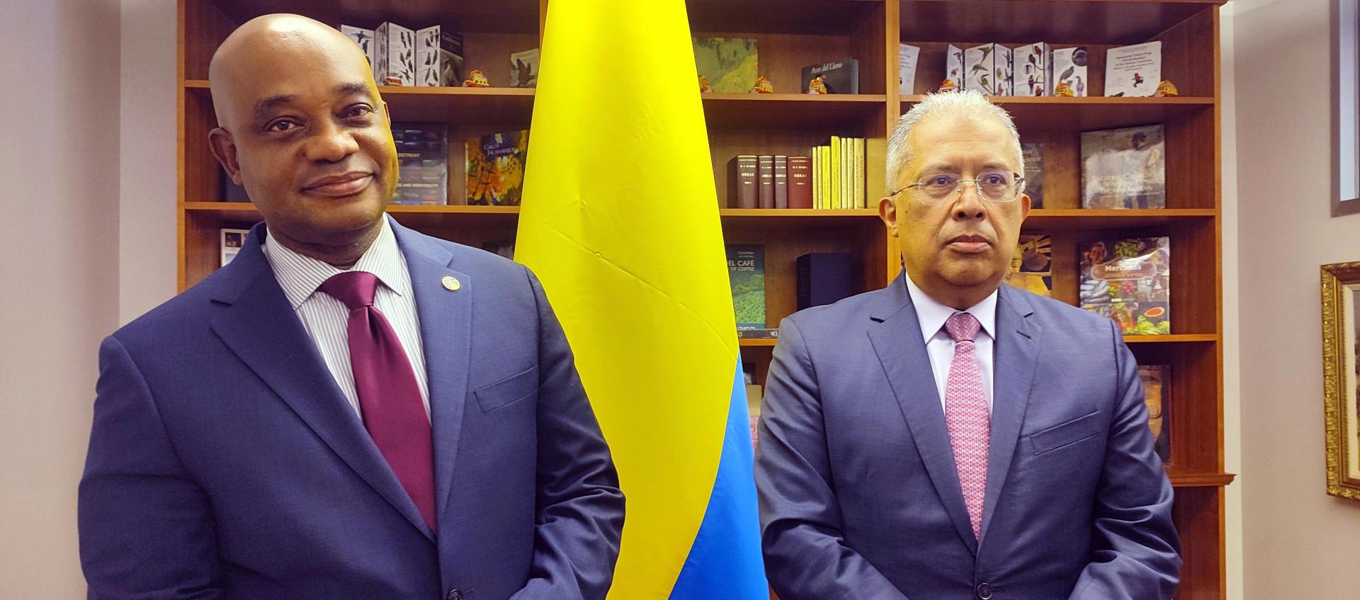 El viceministro de Relaciones Exteriores de Colombia, Francisco Coy (d), y el embajador en Estados Unidos, Luis Gilberto Murillo (i).