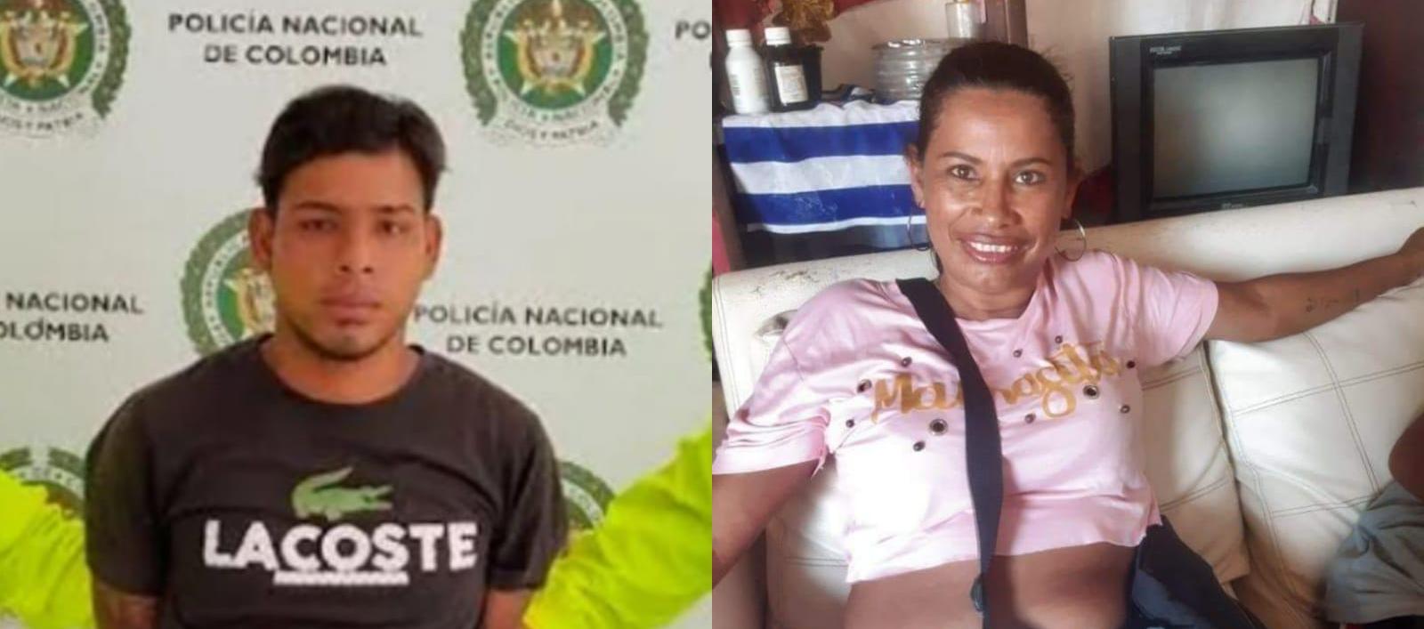 Alias 'Carlitos' capturado en Valledupar e Irmes Narváez, mamá de 'Carlitos'.