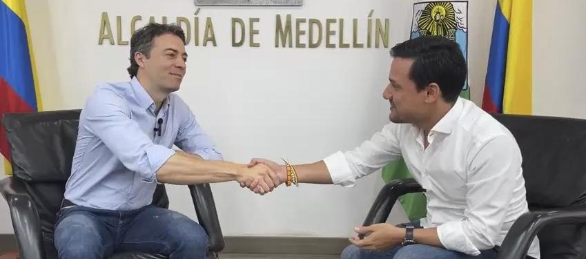 Daniel Quintero, exalcalde de Medellín y José Luis Osorio, candidato a la Alcaldía de Cartagena.