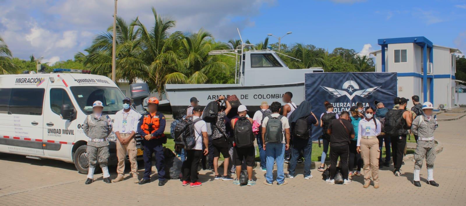 El grupo de migrantes rescatados en aguas de San Andrés
