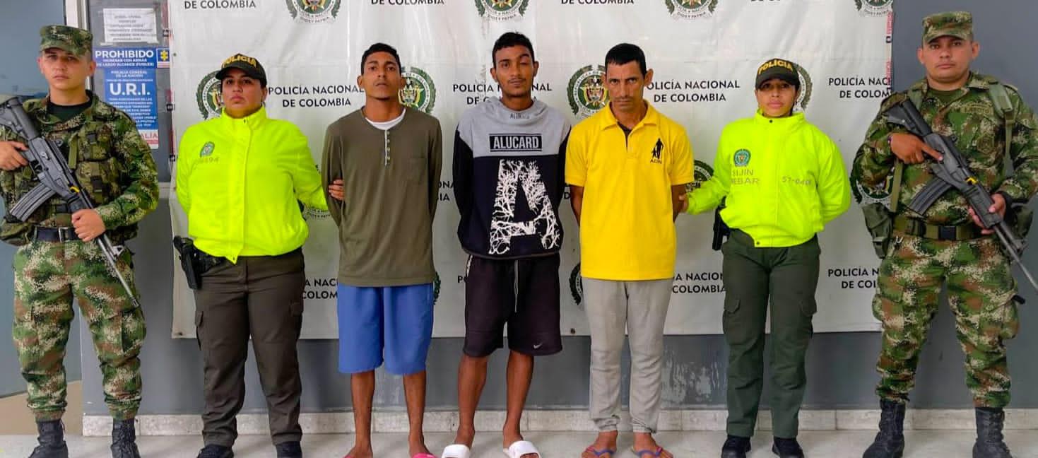 Edwin Varela, Carlos Ortega y Jesús Anaya, capturados por la Policía Metropolitana.