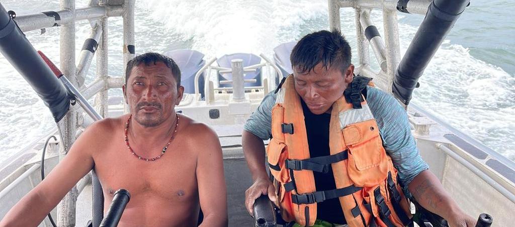 Los dos pescadores rescatados en alta mar en La Guajira