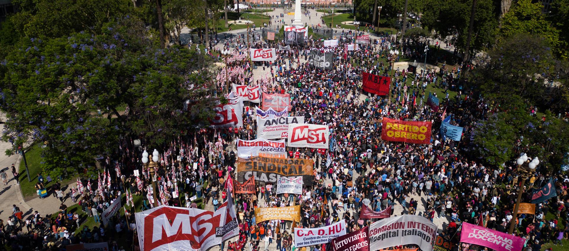 El 20 de diciembre también hubo una protesta frente a la Casa Rosada. 
