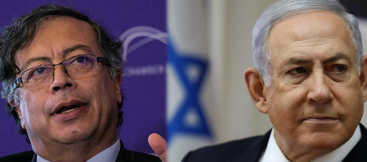 El Presidente de Colombia, Gustavo Petro, y el Primer Ministro de Israel, Benjamin Netanyahu.