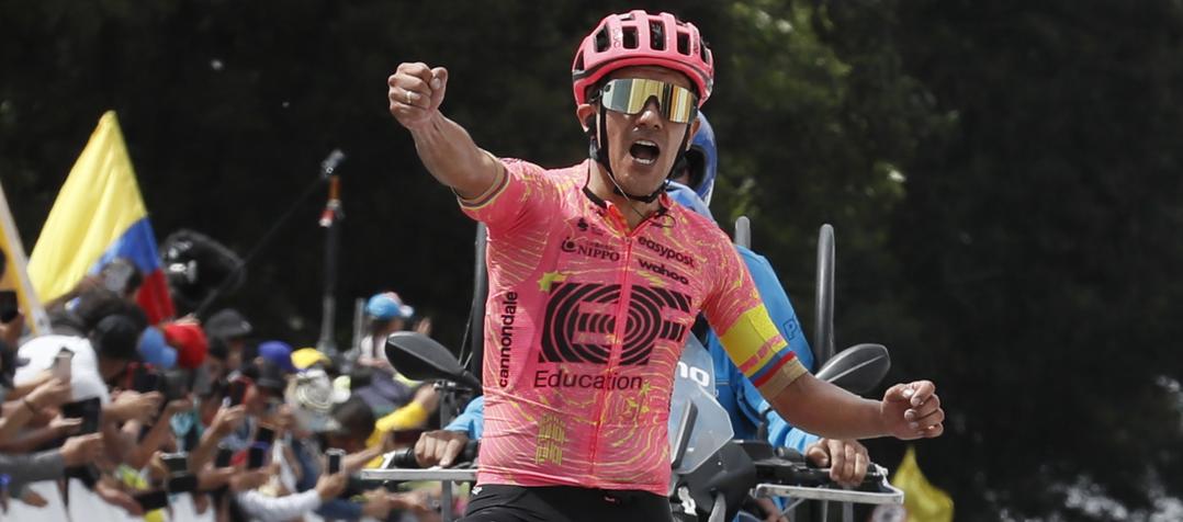 Richard Carapaz, ganador de la quinta etapa del Tour Colombia. 