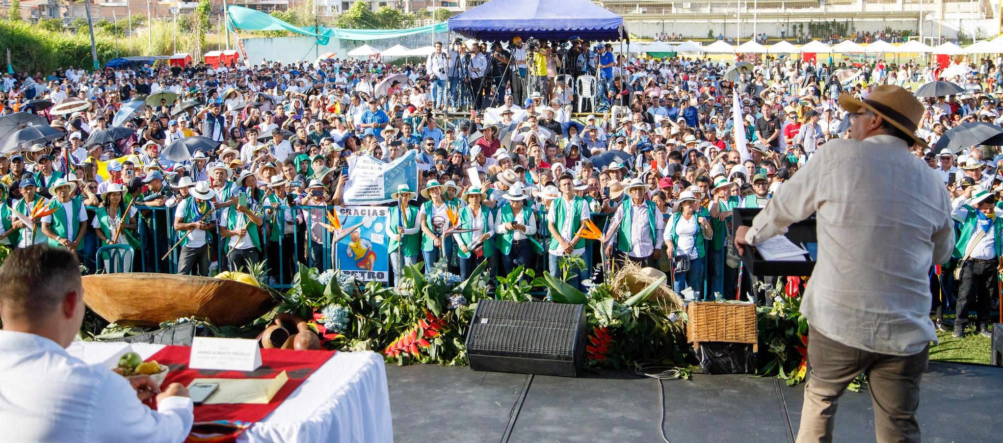 El Presidente Gustavo Petro durante un evento en Nariño.