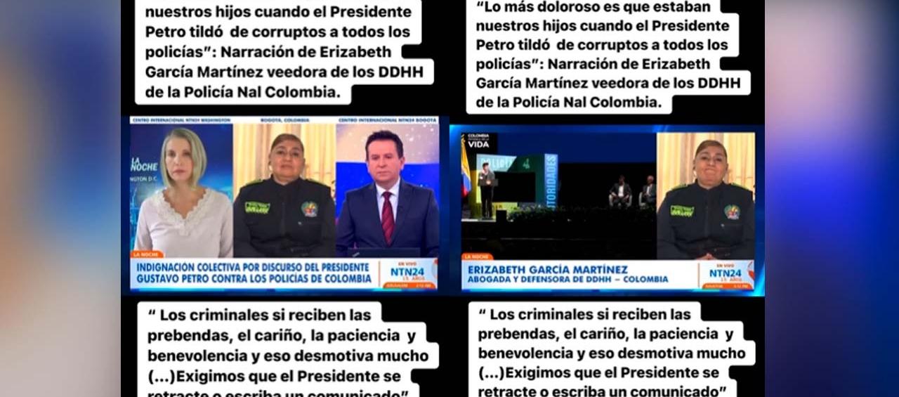 Elizabeth García Martínez, veedora de los Derechos Humanos en la Policía, entrevista con Noticias NTN 24. 