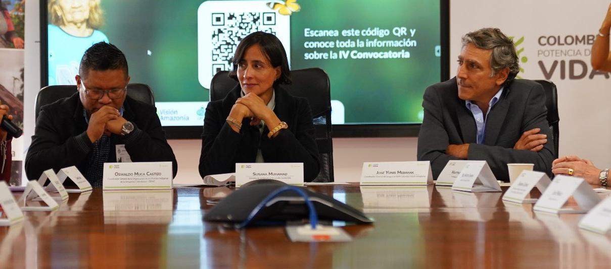 La ministra de Ambiente, Susana Muhamad, en la rueda de prensa sobre la crítica situación por efectos de 'El Niño'