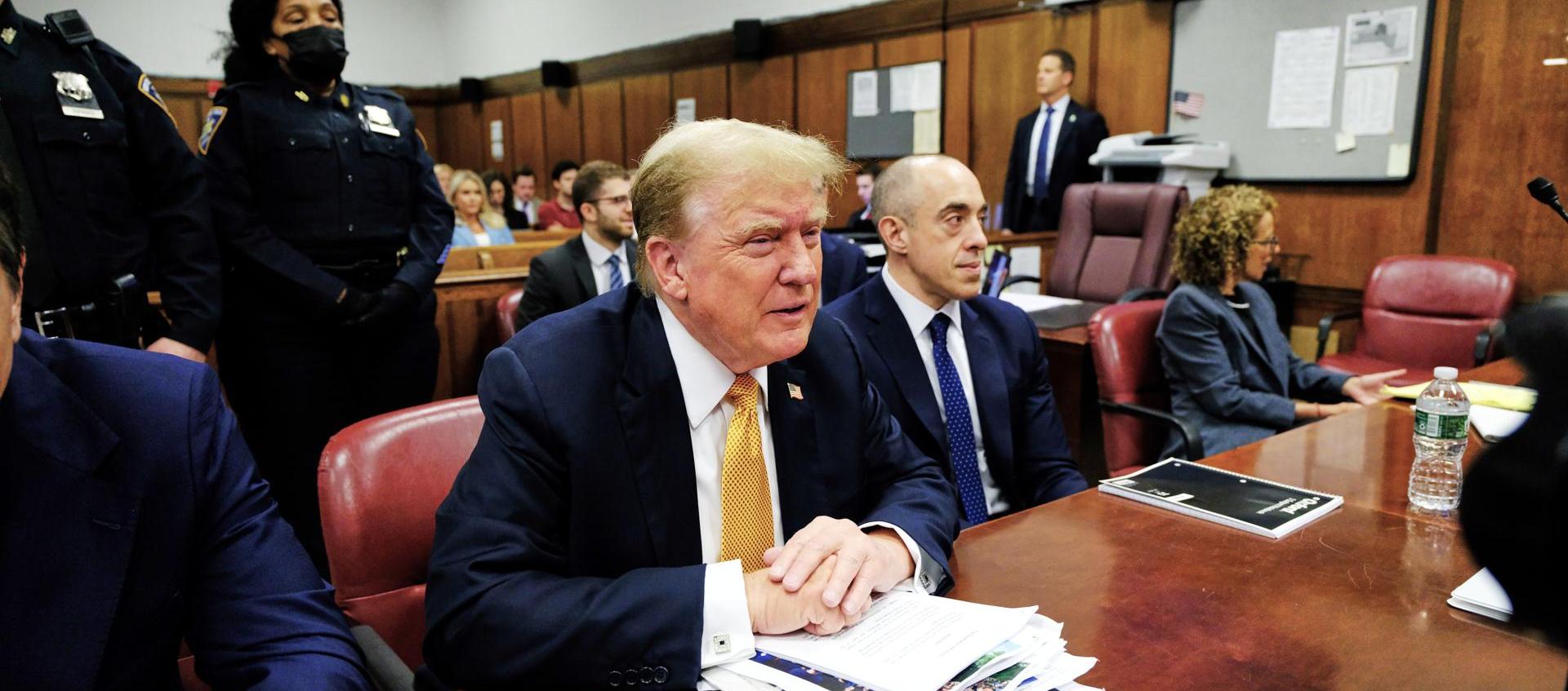 El expresidente Donald Trump en su juicio penal en la Corte Suprema del Estado de Nueva York.